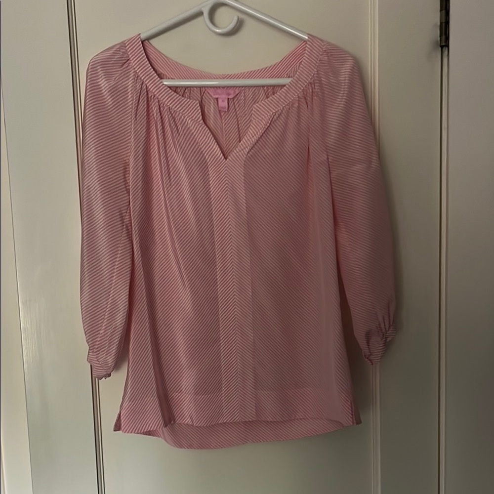 Lilly Pulitzer Pink Striped Blouse